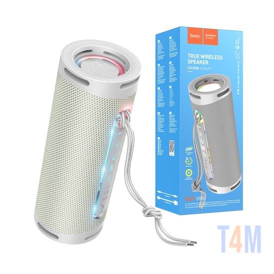 Coluna Sem Fio Portátil Hoco HC9 Dazzling Pulse con AUX/FM/USB BT V5.1 1800mAh Cinza